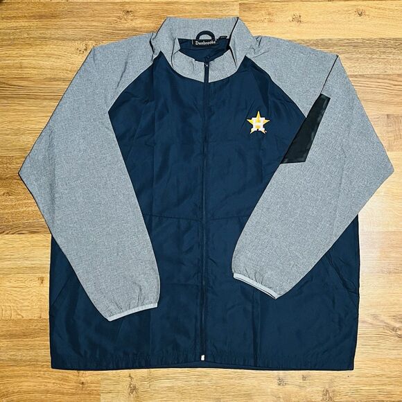 Houston Astros Jacket Mens XXL Blue Dunbrooke Full Zip Embroidered Baseball MLB - Picture 1 of 10